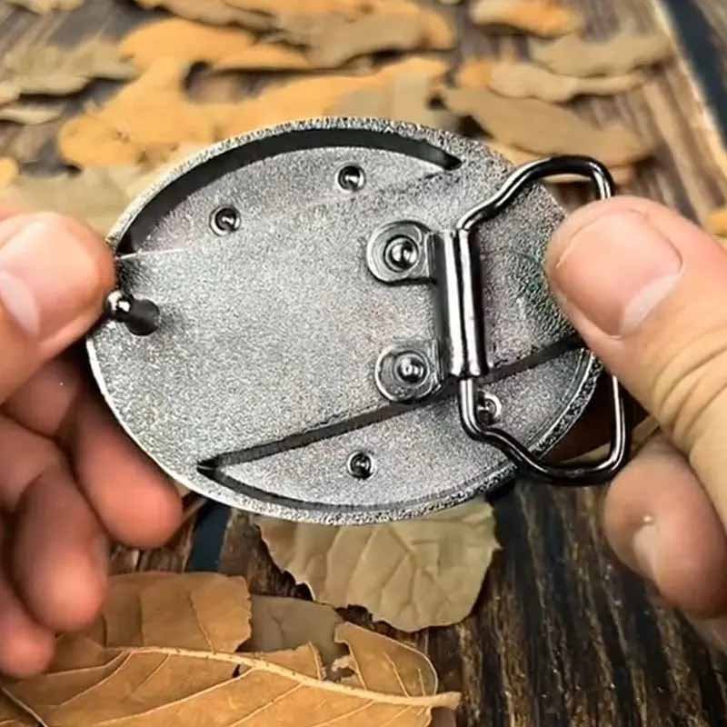 Boucle de Ceinture Cowboy Métallique avec Outil EDC Caché 3