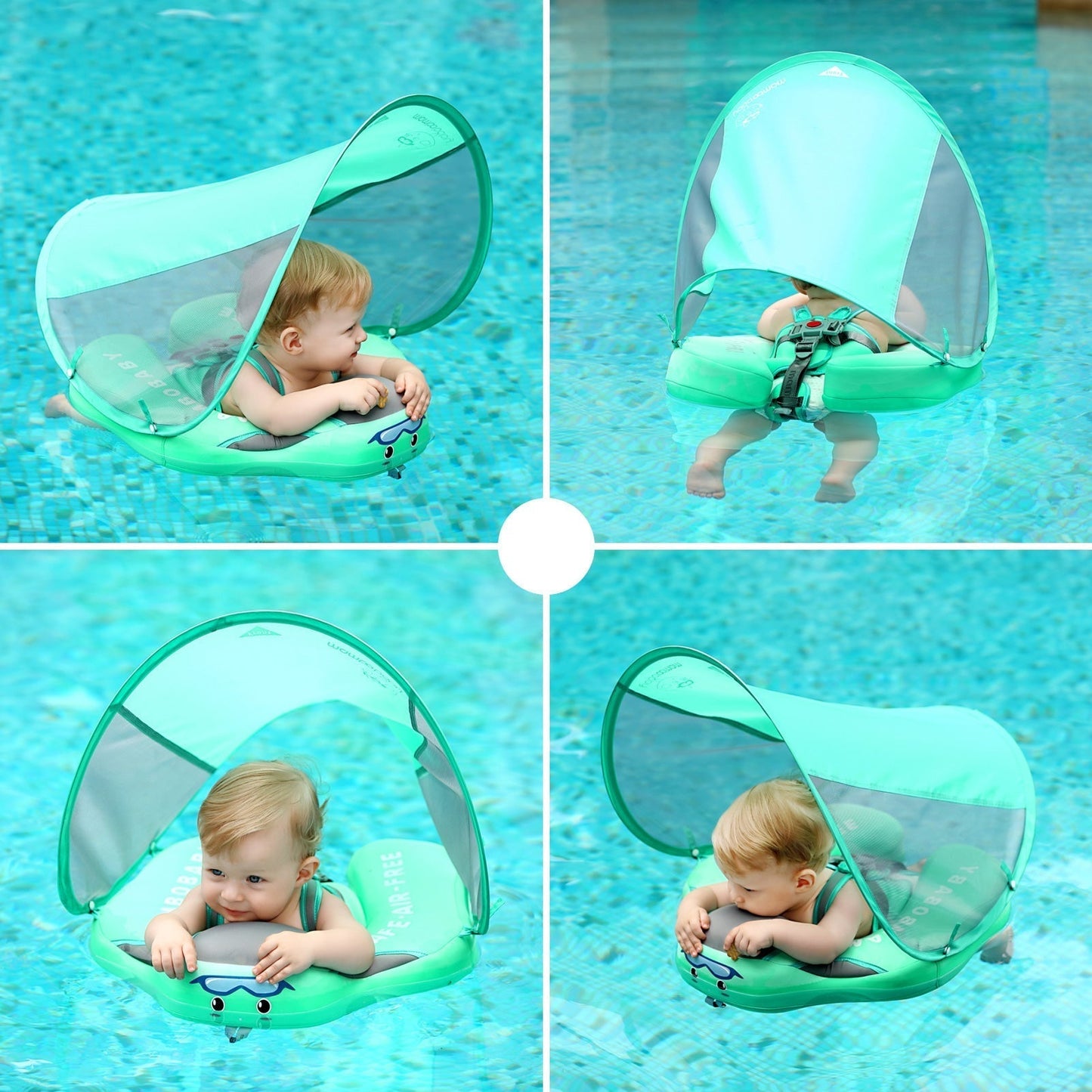 Bouée d'apprentissage de la natation pour bébé, protection à 360°, réglable, en plastique sûr pour les enfants de 3 à 24 mois 4
