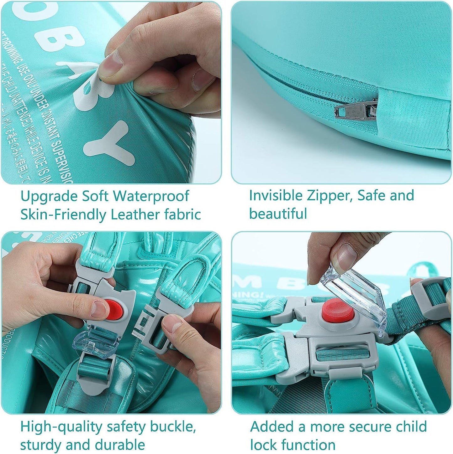 Bouée d'apprentissage de la natation pour bébé, protection à 360°, réglable, en plastique sûr pour les enfants de 3 à 24 mois 5