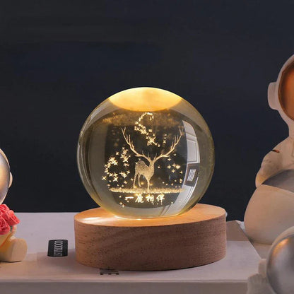 Boule de Cristal Lumineuse en Forme de Lune 16