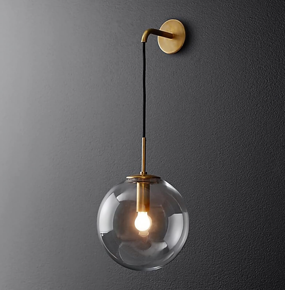 Lampe Murale Verre Luxe Noir Or - blxckfr