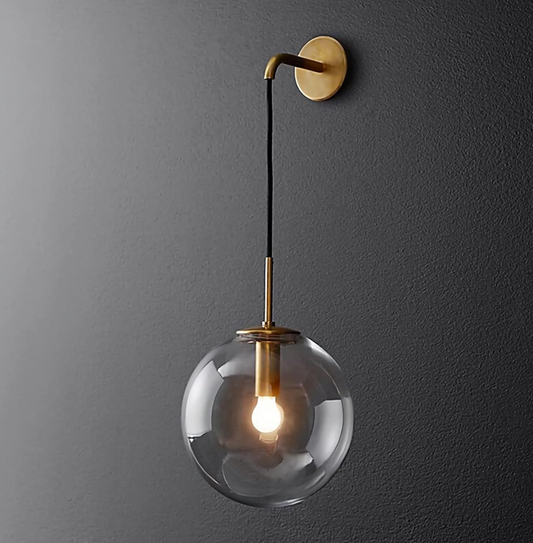 Lampe Murale Verre Luxe Noir Or - blxckfr