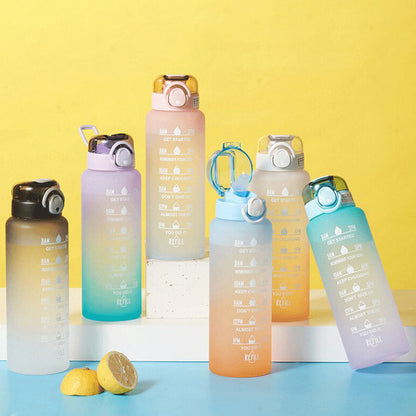 Bouteille d'eau Motivante avec Paille 1