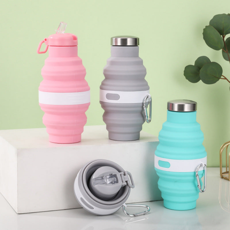 Bouteille d'eau Pliable pour Femme avec Mousqueton 2