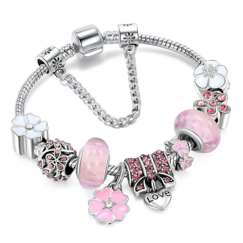 Bracelet Femme Breloques Motifs Floraux Style Bohème - Foivo