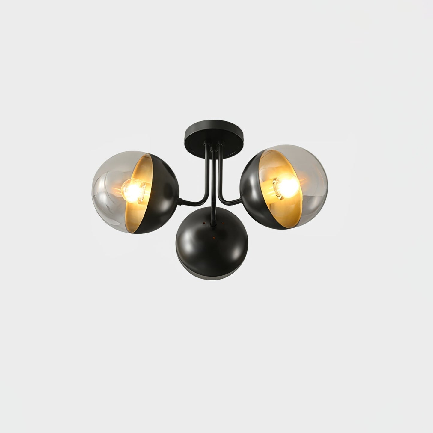 Luminaire Suspendu Élégant en Verre et Acier