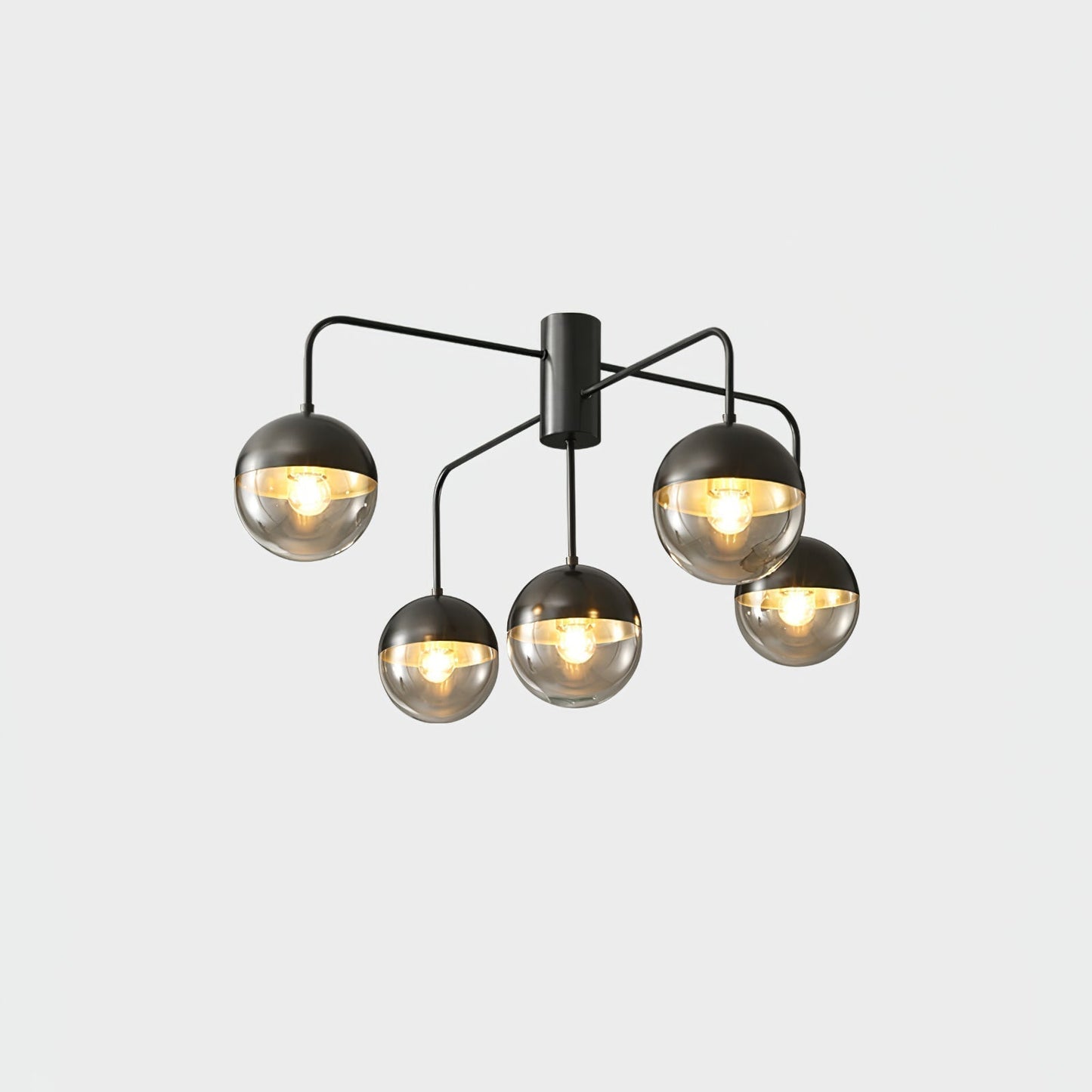 Luminaire Suspendu Élégant en Verre et Acier