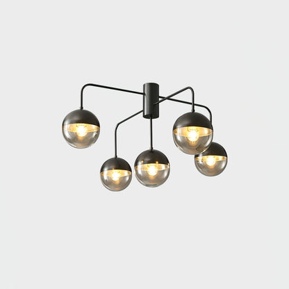 Luminaire Suspendu Élégant en Verre et Acier