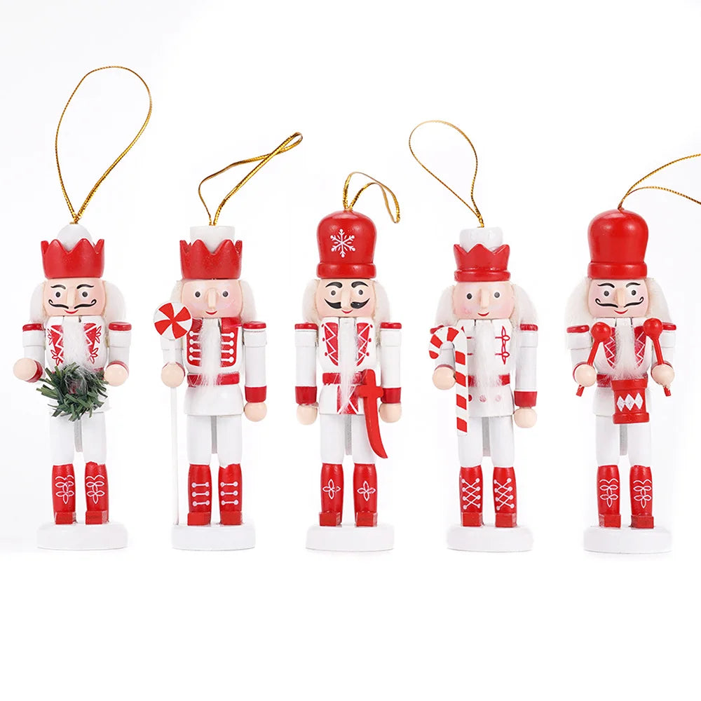 Marionnettes de Noël en Bois Peint | Déco Charmante pour la Maison