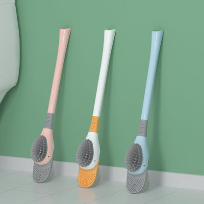 Brosse WC Silicone Design Ergonomique avec Tête à 360° pour Accessoires Toilette 2