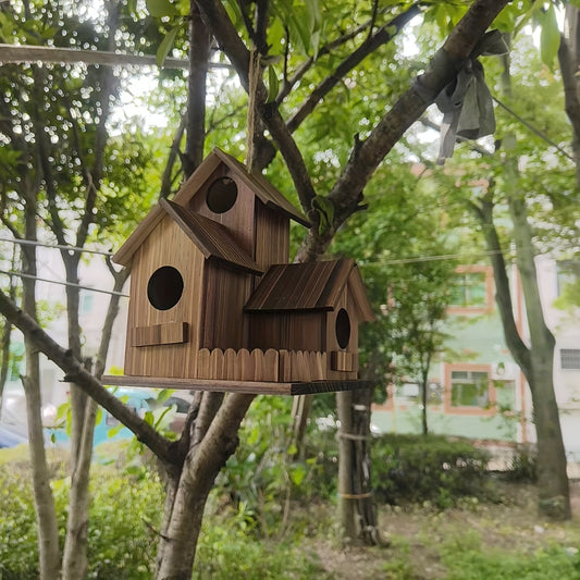 Niche pour Oiseaux en Bois Naturel Multi-Compartiments - BlxckFR