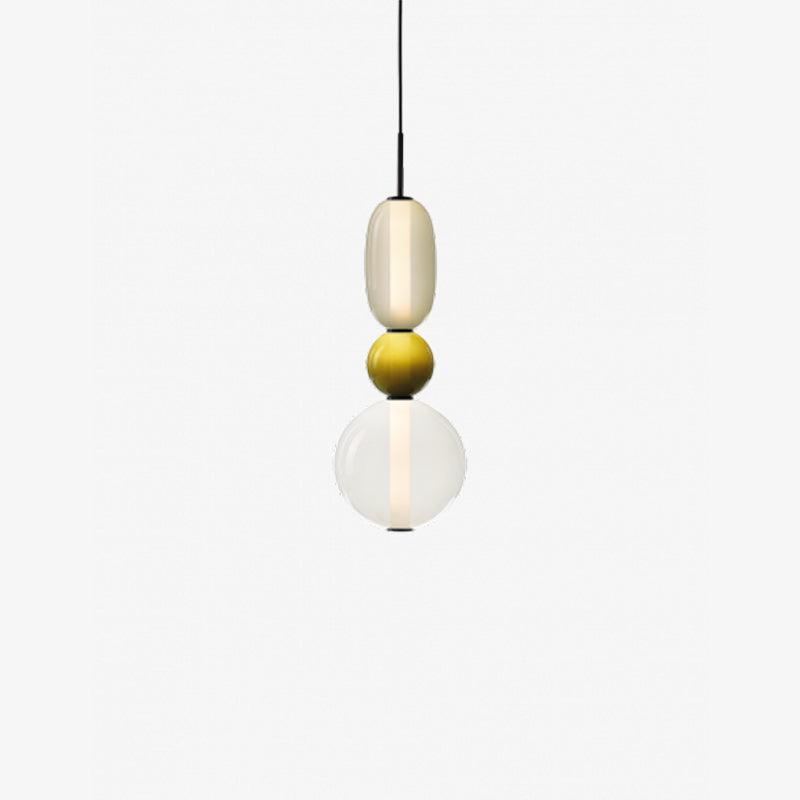 Lampe Suspendue Verre Transparent – Luminaire LED Élégant Coloré