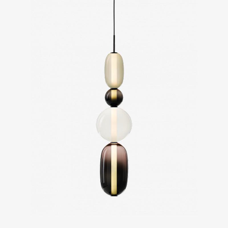 Lampe Suspendue Verre Transparent – Luminaire LED Élégant Coloré