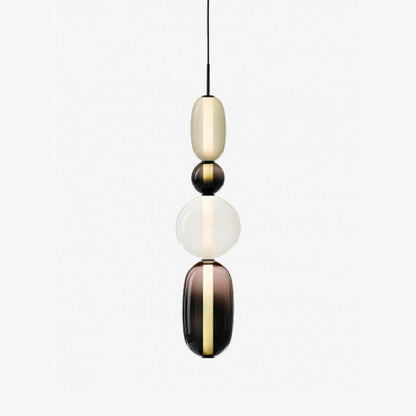 Lampe Suspendue Verre Transparent – Luminaire LED Élégant Coloré