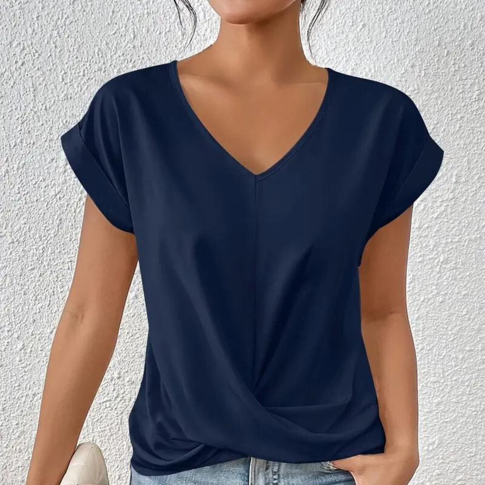 Chemise Féminine Col V Douce en Coton