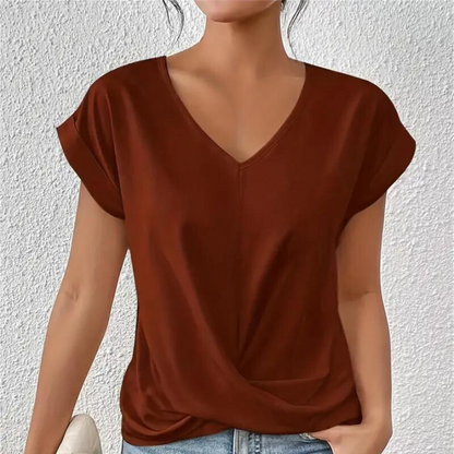Chemise Féminine Col V Douce en Coton