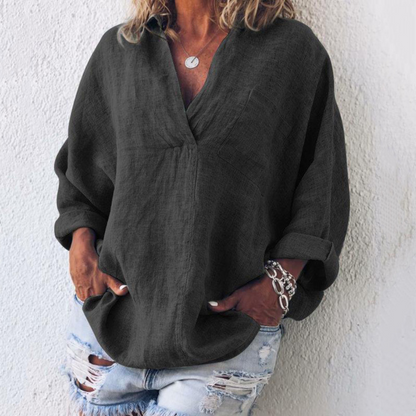 Blouse Décontractée Grande Taille pour Femme en Polyester