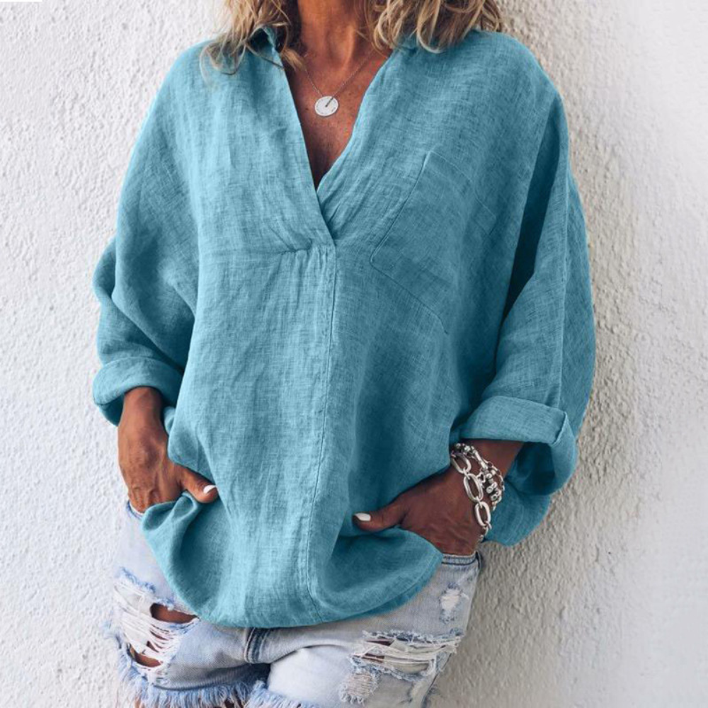 Blouse Décontractée Grande Taille pour Femme en Polyester