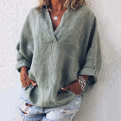 Blouse Décontractée Grande Taille pour Femme en Polyester