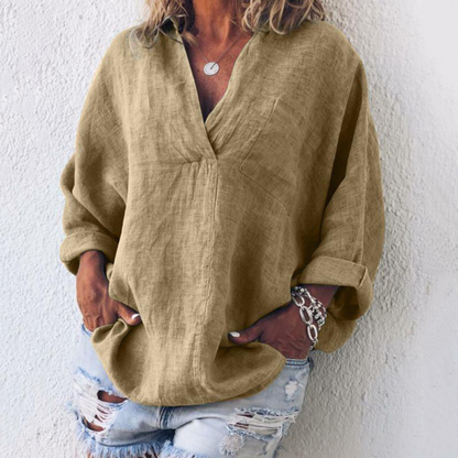 Blouse Décontractée Grande Taille pour Femme en Polyester
