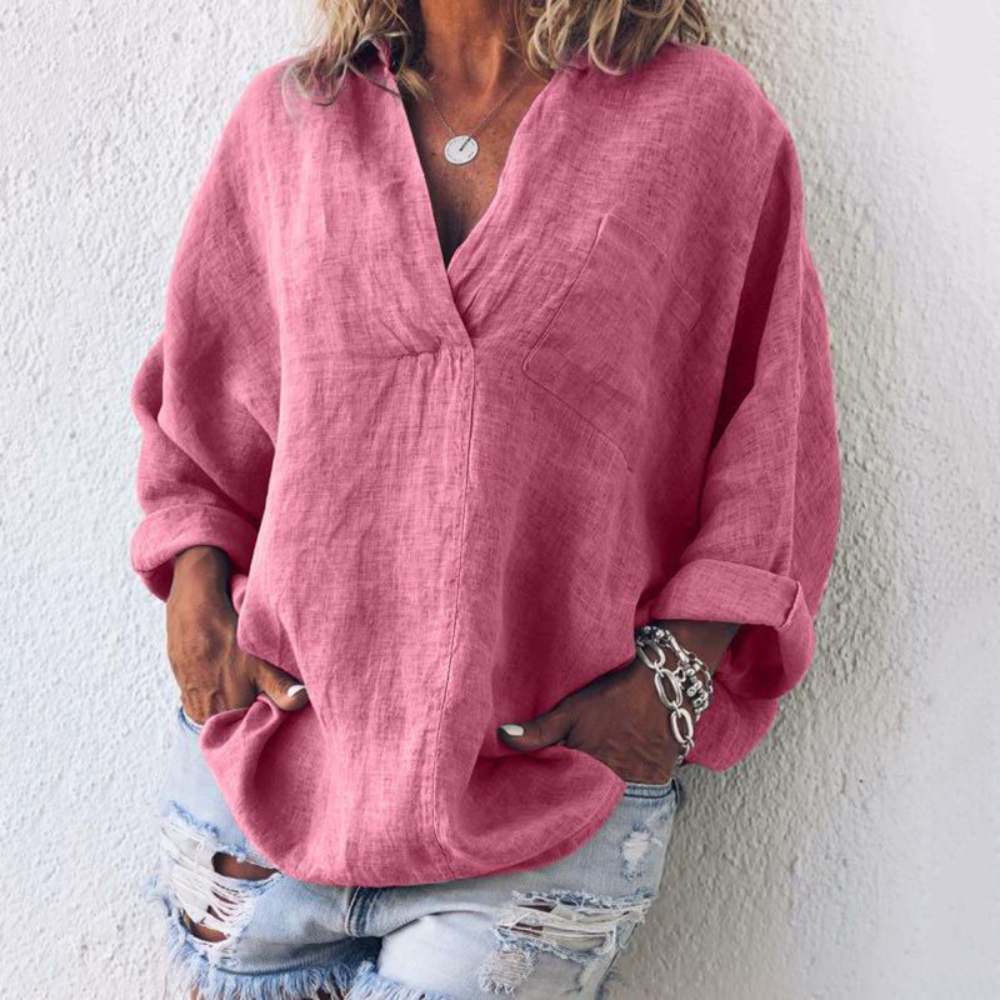 Blouse Décontractée Grande Taille pour Femme en Polyester