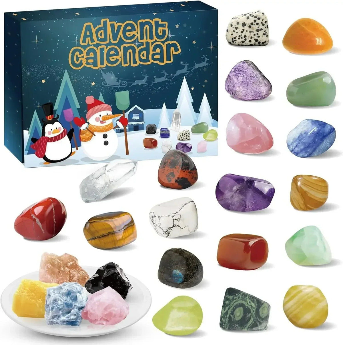 Calendrier Avent Unisexe Pierres Cristal Naturelles Original
