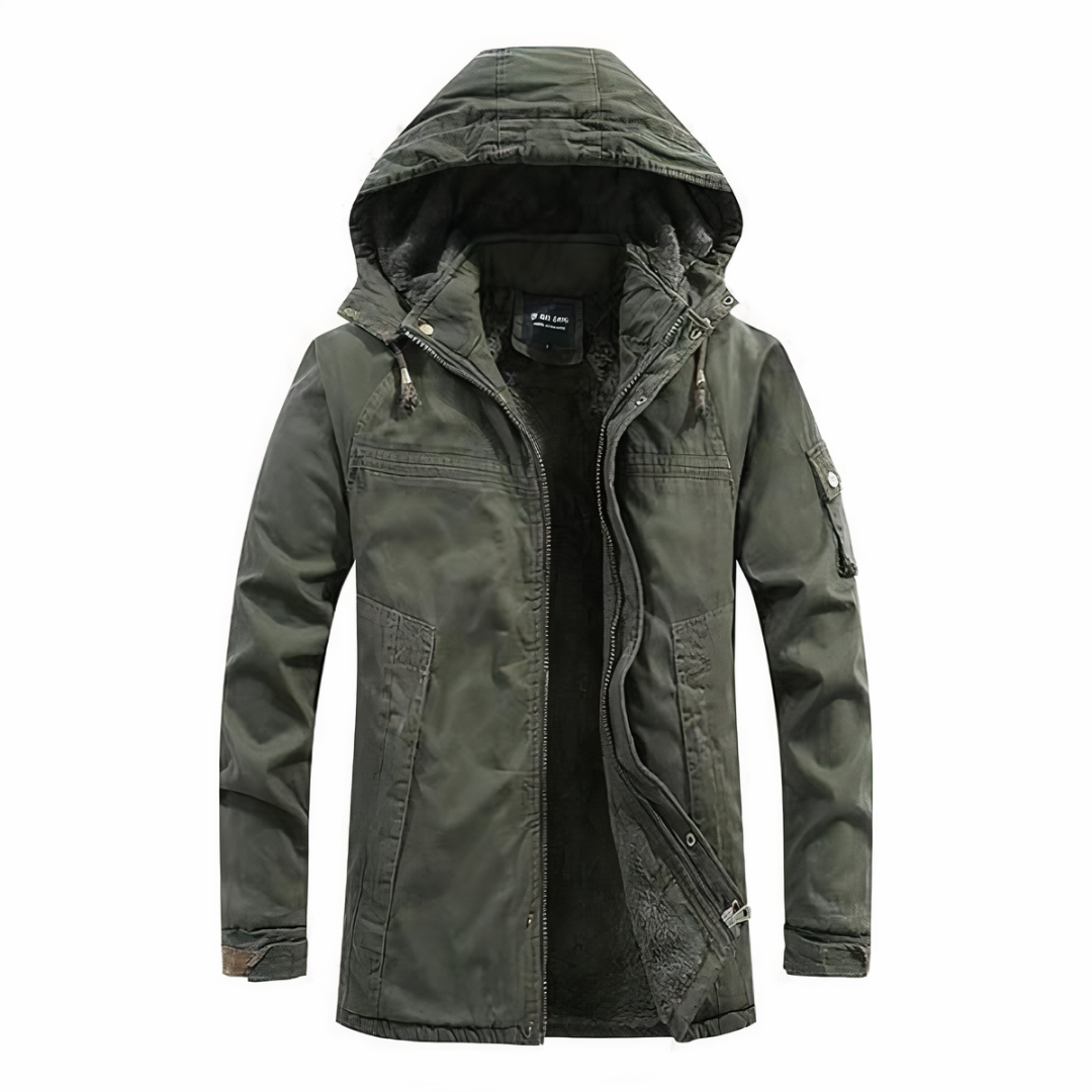 Veste Hiver Cuir Homme à Capuche Adjustable - Foivo