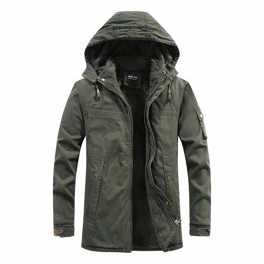 Veste Hiver Cuir Homme à Capuche Adjustable - Foivo