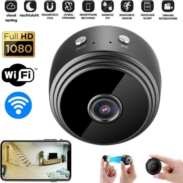Caméra de Surveillance WiFi HD 1080p Vision Nocturne Unisexe