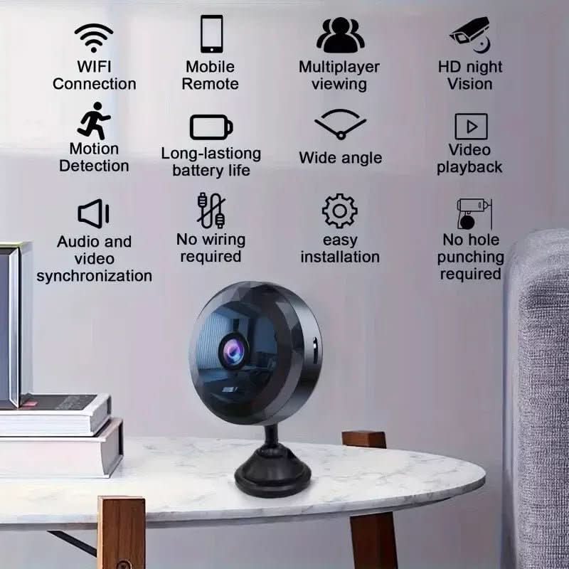 Caméra de Surveillance Mini WiFi 1080P HD Discrète pour Maison et Bureau 4