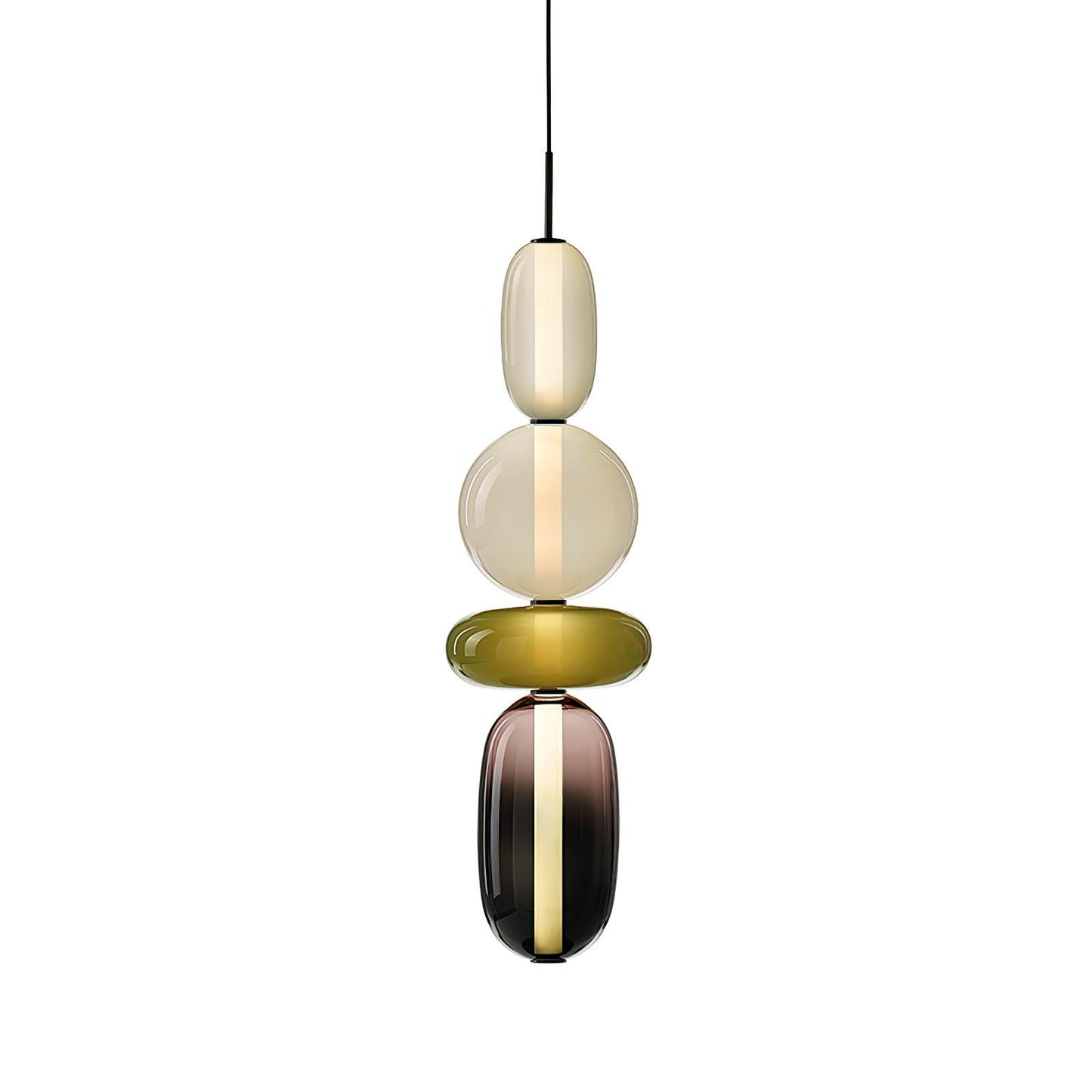 Lampe Suspendue Verre Transparent – Luminaire LED Élégant Coloré