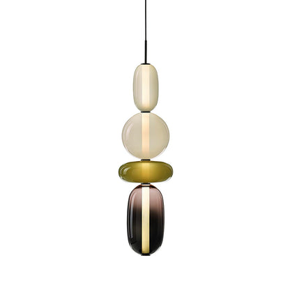 Lampe Suspendue Verre Transparent – Luminaire LED Élégant Coloré