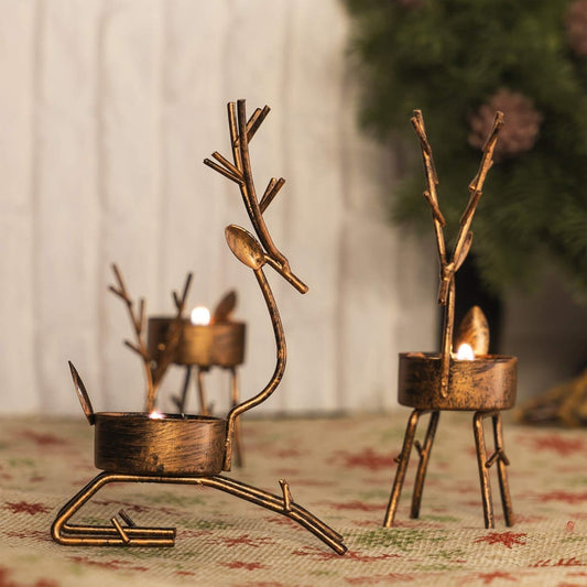 Luminaires de Noël Décoration de Table en Métal avec Cerfs - BlxckFR
