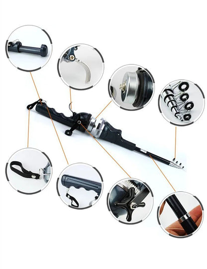 Canne à Pêche Pliable avec Moulinet Intégré 2