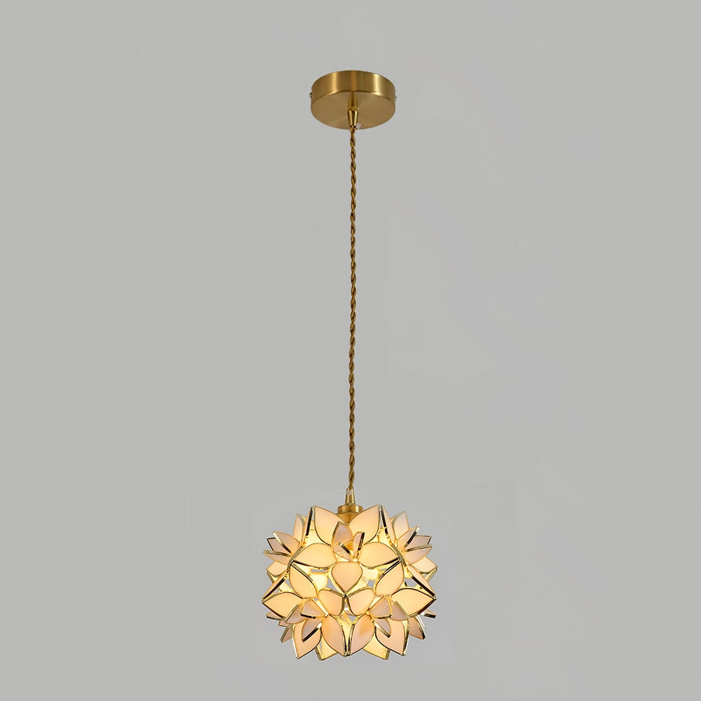 Lampe Suspendue Coquillage en Verre - Luminaire Élégant pour Intérieur