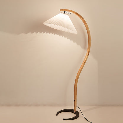 Lampe sur Pied Rétro Chic en Bois et Métal - Foivo