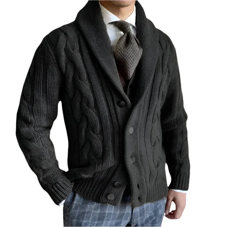 Cardigan Homme Laine Coupe Ajustée Manches Longues - Foivo
