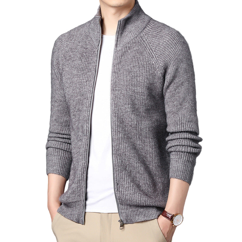 Cardigan Homme Maille Fermeture Éclair Coupe Décontractée - Foivo