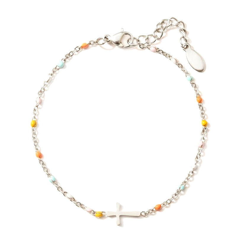 Bracelet Croix en Argent Pur | Modèle Raffiné pour Femmes et Hommes - Foivo