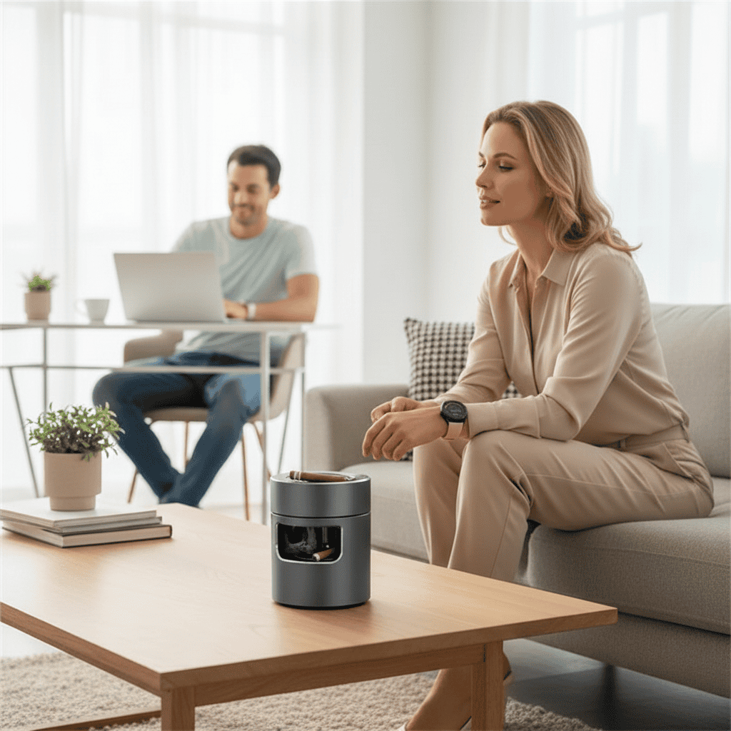 Cendrier Intelligent avec Purification d'Air USB pour Intérieur et Extérieur 2