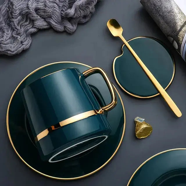 Tasse en Céramique Élégante Dorée - Foivo