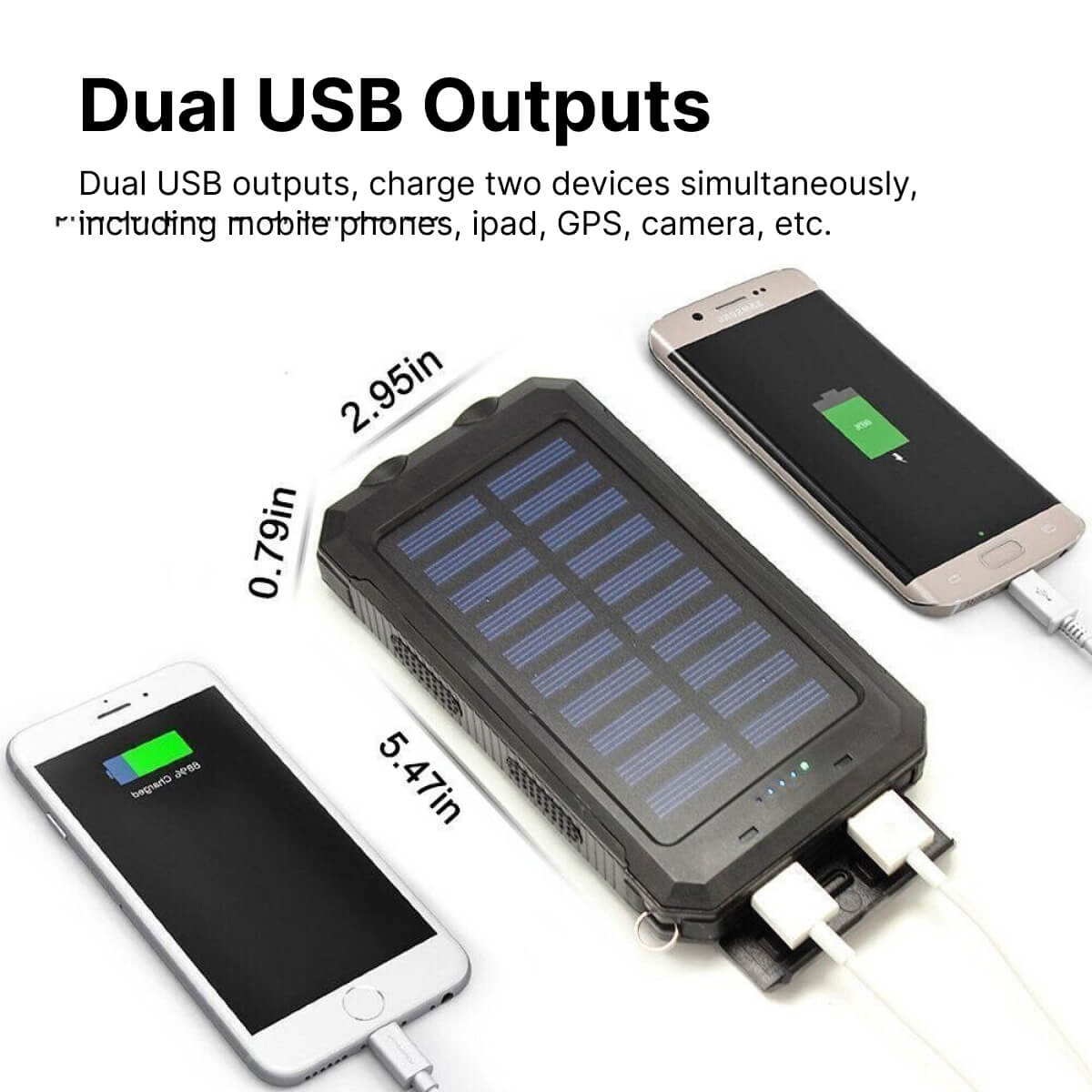 Chargeur Solaire Portable avec Lampe de Poche LED 3