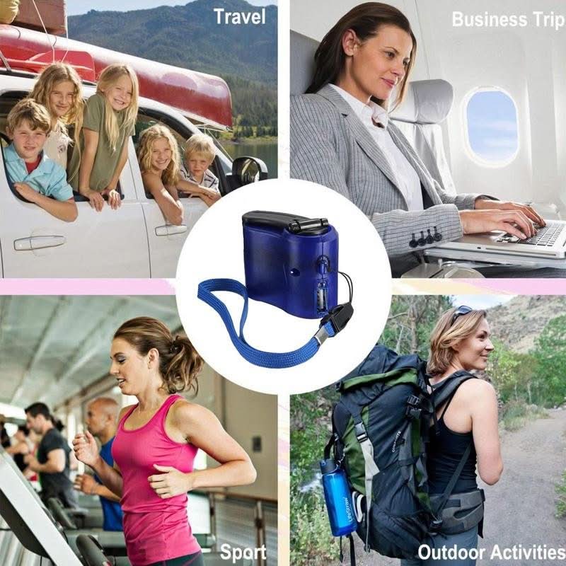 Chargeur d'Urgence Portable à Manivelle avec USB et LED 5