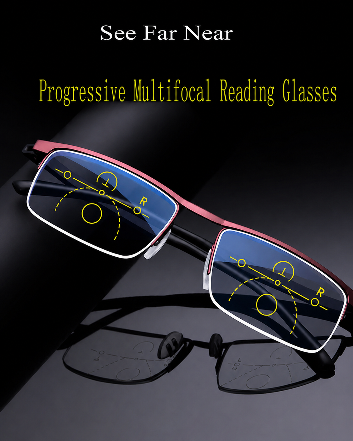 Lunettes Progressives Unisexe Verres Intelligents Vision Optimale