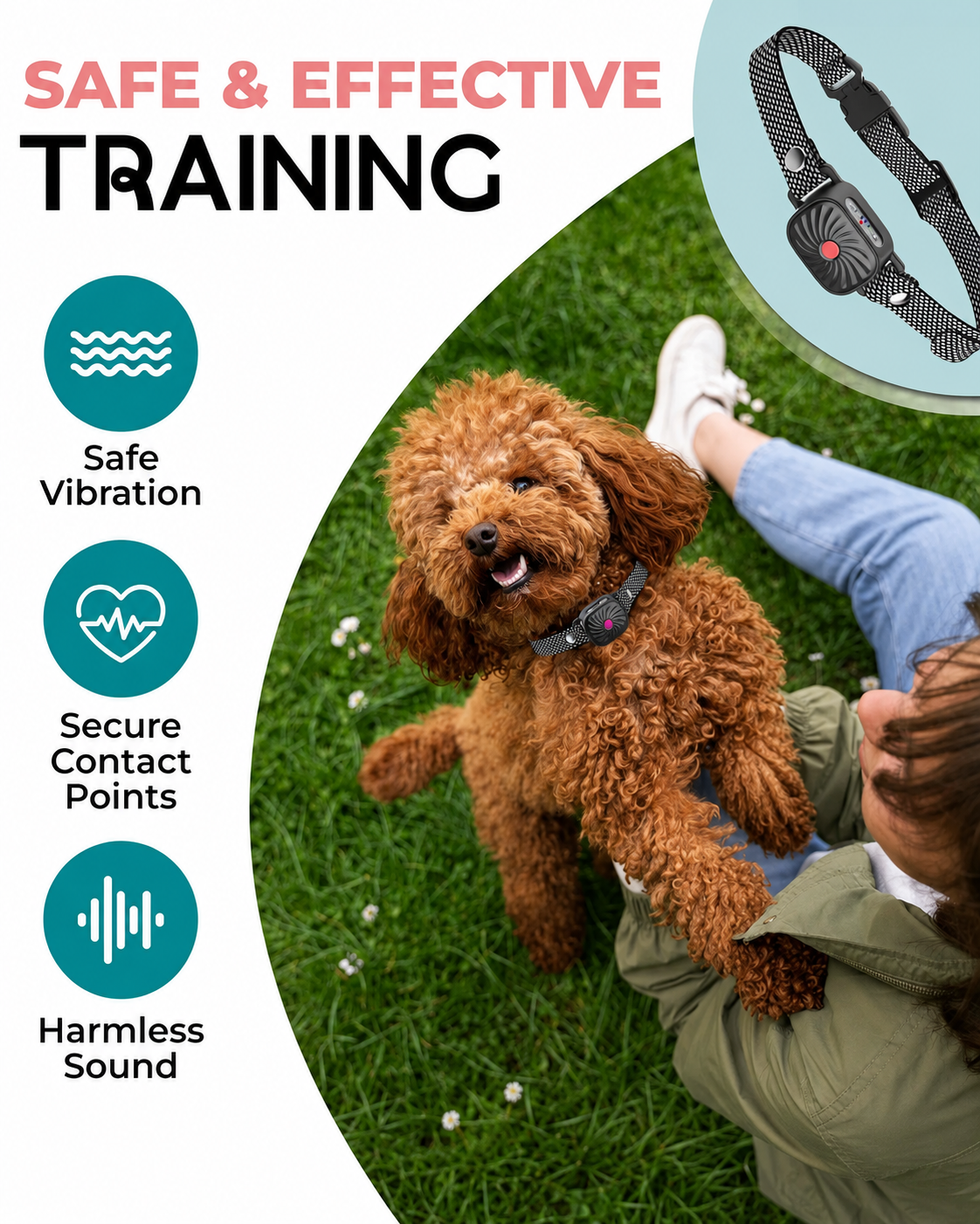 Collier Anti-aboiement Chien Petit Taille Son Vibration