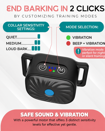 Collier Anti-aboiement Chien Petit Taille Son Vibration