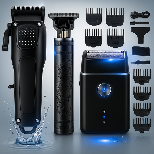 Tondeuse de Barbe Réchargeable Ensemble de Soins Pour Homme - BlxckFR