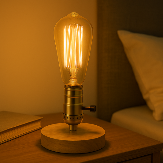 Lampe de nuit en bois rétro chalet - BlxckFR