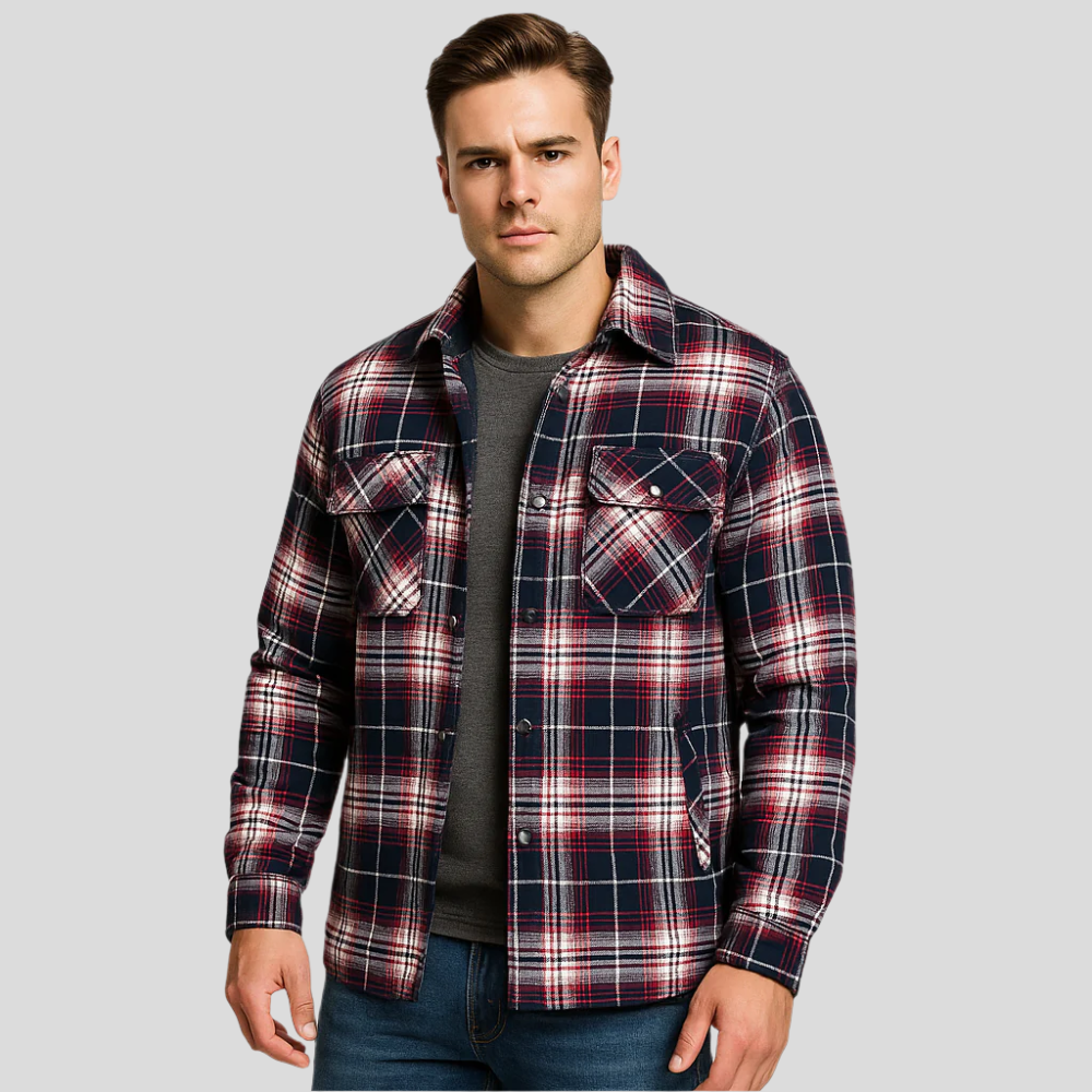 Chemise casual homme à poche poitrine style scandinave