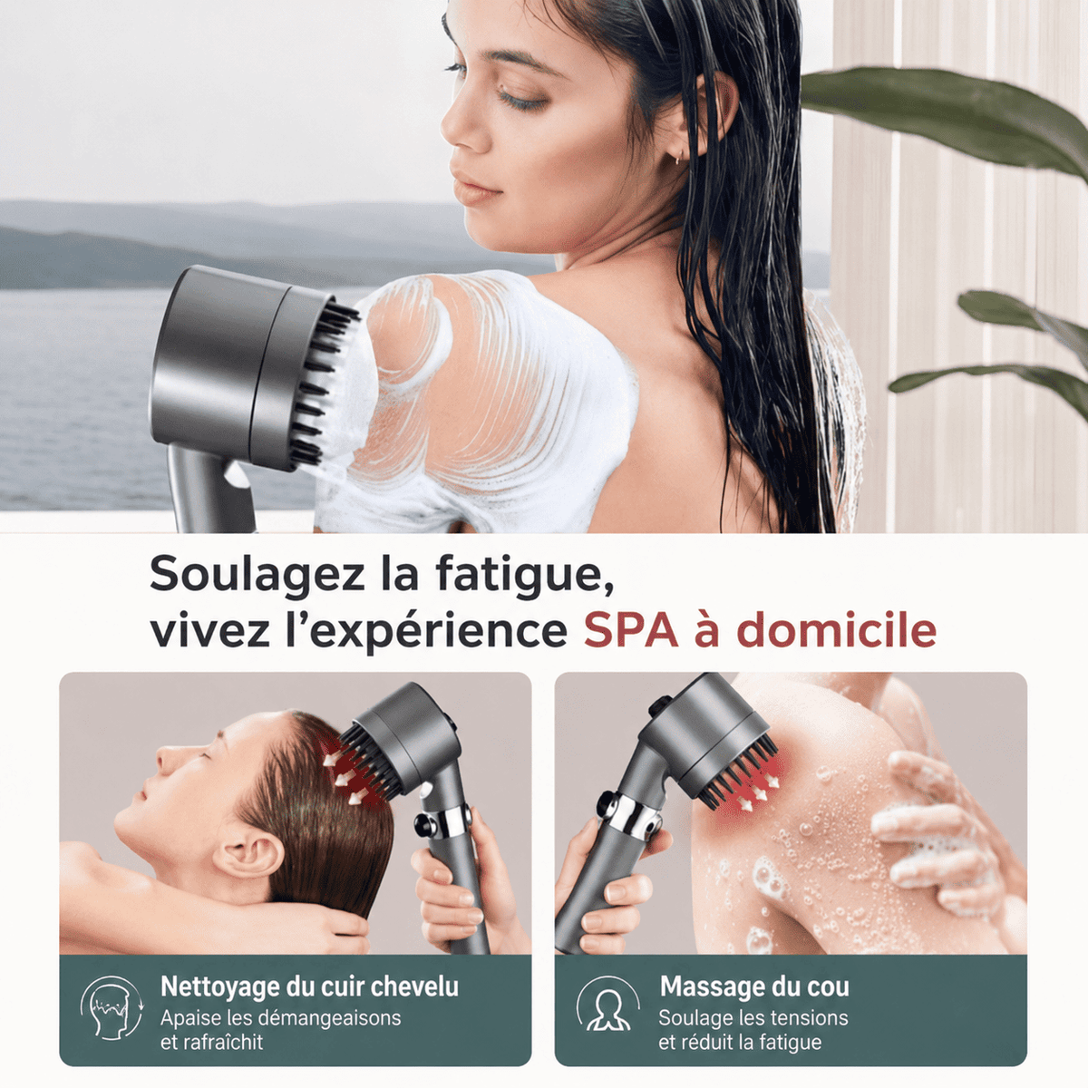 Pommeau de douche filtrant Haute Pression jet puissant